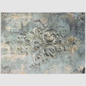 Moody Gray Embossed Demask Textured Effect Seidenpapier (Vorderseite)