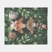 Moody Green Woodland Forest Animals Baby Boy Fleecedecke (Vorderseite (Horizontal))