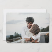 Moody Greenery Eucalyptus Black & Beige Save The Date (Rückseite)