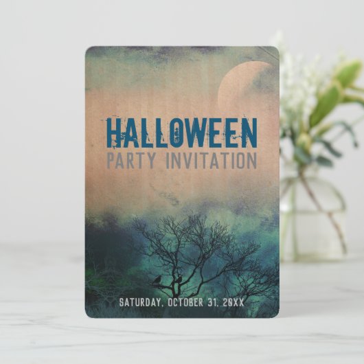 Moody Halloween-Einladung Einladung (Stehend Vorderseite)