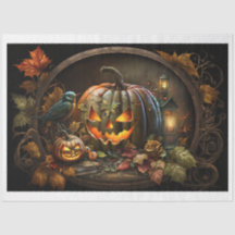 Moody Halloween Pumpkins Tissue Paper