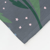 Moody Hand Drawn Retro Blue Daisy Floral Monogram Fleecedecke (Ecke)