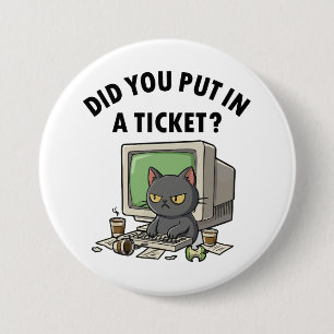 Moody helpdesk cat fragte, dass du ein Ticket eing Button