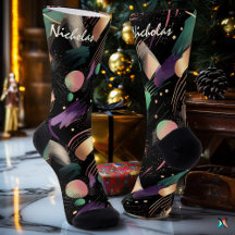 Moody Herbst Abstrakt in Pflaumen und Waldgrün