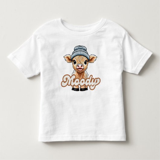 Moody Highland Cow Kleinkind T - Shirt (Vorderseite)