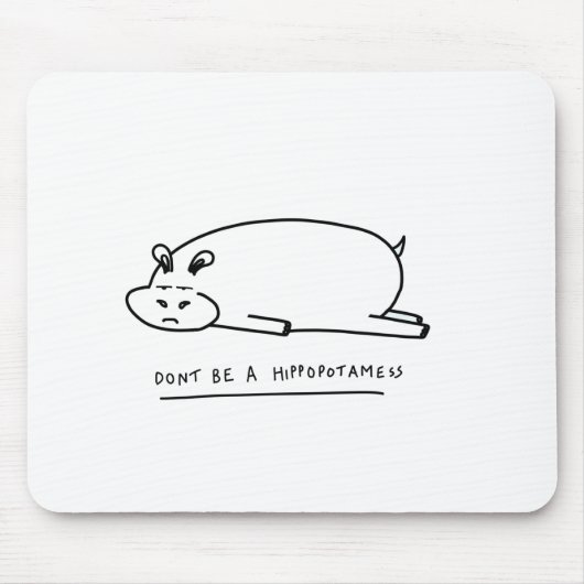 Moody hippo mit Puppe Mousepad (Vorne)