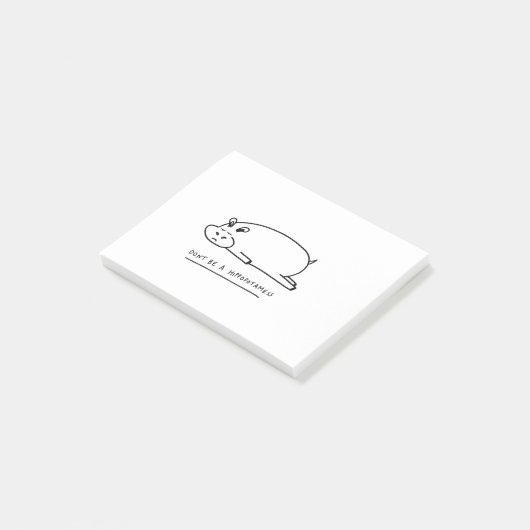 Moody hippo mit Puppe Post-it Klebezettel (angewinkelt)