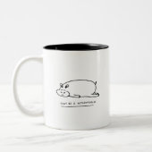 Moody hippo mit Puppe Zweifarbige Tasse (Links)