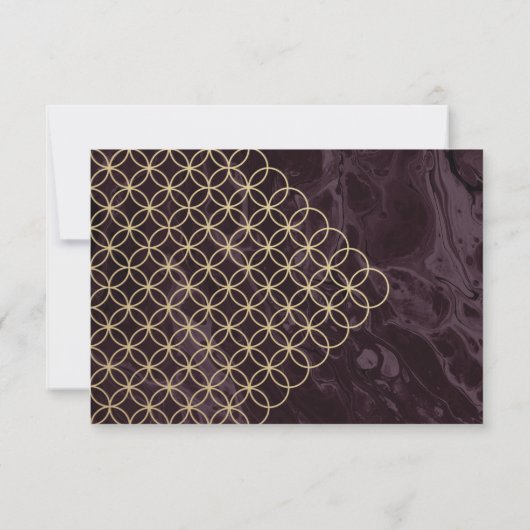 Moody Hues Burgundy Marble UAWG Reply Card RSVP Karte (Rückseite)