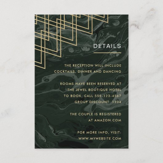 Moody Hues Emerald Green Marble Enclosure Card Begleitkarte (Vorderseite)