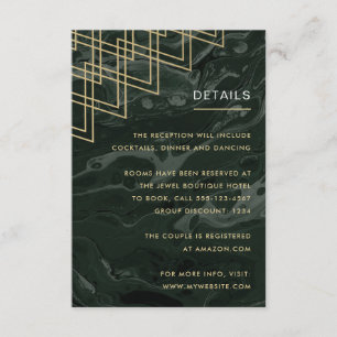 Moody Hues Emerald Green Marble Enclosure Card Begleitkarte