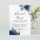 Moody Indigo Blue Watercolor Probe Dinner Einladung (Stehend Vorderseite)