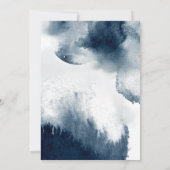 Moody Indigo Blue Watercolor Probe Dinner Einladung (Rückseite)