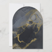Moody Ink Charcoal Gold Abstrakt Arch ID988 Einladung (Rückseite)