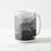 Moody Ink Charcoal Gold Abstrakt Blk ID988 Kaffeetasse (VorderseiteRechts)