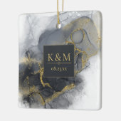 Moody Ink Charcoal Gold Abstrakt Blk ID988 Keramikornament (Links)