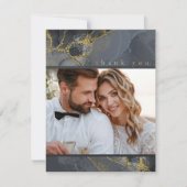 Moody Ink Charcoal Gold Abstrakt Danke, ID988 Dankeskarte (Vorderseite)