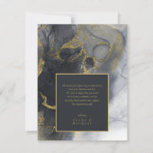 Moody Ink Charcoal Gold Abstrakt Danke, ID988 Dankeskarte (Rückseite)