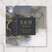 Moody Ink Charcoal Gold Abstrakt ID988 Geschenkanhänger (Vorderseite)