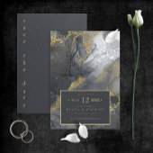 Moody Ink Charcoal Gold Abstrakt ID988 Save The Date