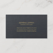 Moody Ink Charcoal Gold Abstrakt ID988 Visitenkarte (Rückseite)