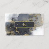 Moody Ink Charcoal Gold Abstrakt ID988 Visitenkarte (Vorderseite)