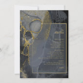 Moody Ink Charcoal Gold Abstrakt Menu ID988 (Vorderseite)