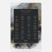 Moody Ink Charcoal Gold Seating Chart ID988 Acrylschild (Vorderseite)