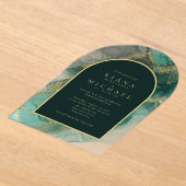 Moody Ink Emerald Gold Abstrakt Arch ID988 Acryleinladungen (Ablage )