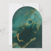 Moody Ink Emerald Gold Abstrakt Arch ID988 Einladung (Rückseite)