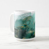 Moody Ink Emerald Gold Abstrakt Blk ID988 Kaffeetasse (Vorderseite Links)