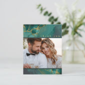 Moody Ink Emerald Gold Abstrakt Danke, ID988 Dankeskarte (Stehend Vorderseite)