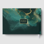 Moody Ink Emerald Gold Abstrakt ID988 Gästebuch (Rückseite)