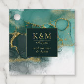 Moody Ink Emerald Gold Abstrakt ID988 Geschenkanhänger (Vorderseite)