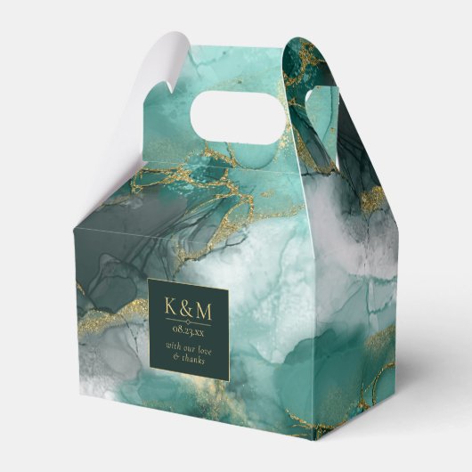 Moody Ink Emerald Gold Abstrakt ID988 Geschenkschachtel (Vorderseite)