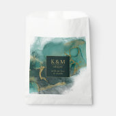 Moody Ink Emerald Gold Abstrakt ID988 Geschenktütchen (Vorderseite)