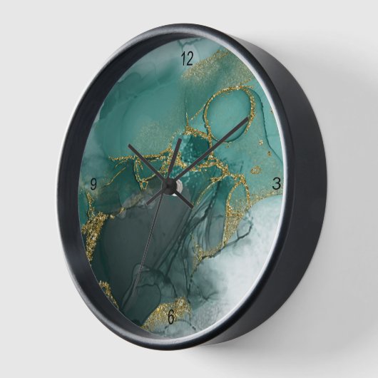 Moody Ink Emerald Gold Abstrakt ID988 Uhr (Winkel)