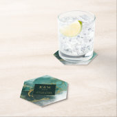 Moody Ink Emerald Gold Abstrakt ID988 Untersetzer (Vor Ort)