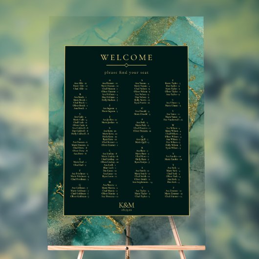 Moody Ink Emerald Gold Seating Chart ID988 Acrylschild (Neutral)