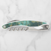 Moody Ink Emerald Gold Wedding Party ID988 Kellnermesser (Rückseite)