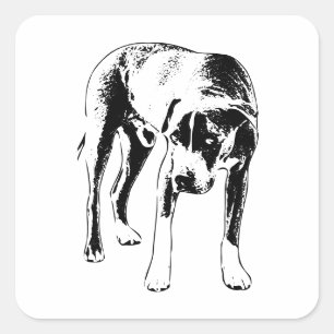 Moody Ink Look, Pitbull Mix Quadratischer Aufkleber