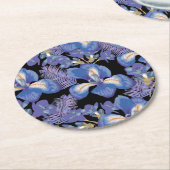 Moody Iris Runder Pappuntersetzer (Angewinkelt)