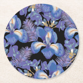 Moody Iris Runder Pappuntersetzer