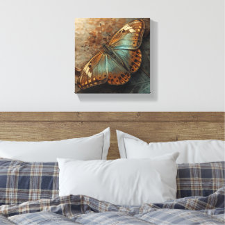 Moody Irisierende Butterfly Makro Gold Leinwand Ku