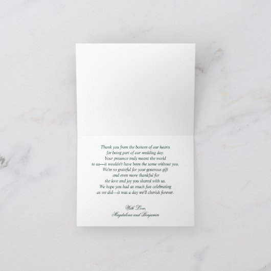 Moody Jewel Tones Monet Lily Pond Fine Art Wedding Dankeskarte (Innenseite)