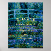 Moody Jewel Tones Monet Water Lilies Wedding Poster (Vorne)