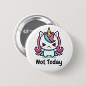 Moody Kawaii Unicorn Benutzerdefinierter Text Button (Vorne & Hinten)