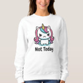 Moody Kawaii Unicorn Benutzerdefinierter Text Sweatshirt (Vorderseite)