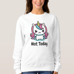 Moody Kawaii Unicorn Benutzerdefinierter Text Sweatshirt