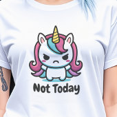 Moody Kawaii Unicorn Custom Text Women's T-Shirt